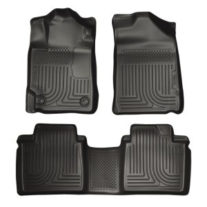 Toyota Camry Floor Liners - Front + Rear - Husky Liners - WeatherBeater - Black - `07-`11